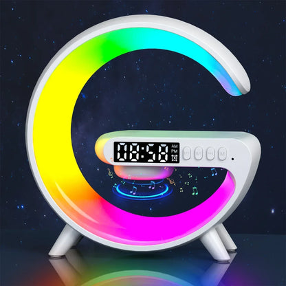 Multipurpose G-Lamp Wireless Charging Clock Speaker